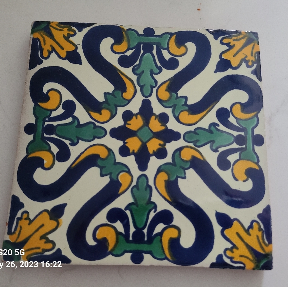 10 Mexican talavera handpainted tiles 6"x6" 10 pieces